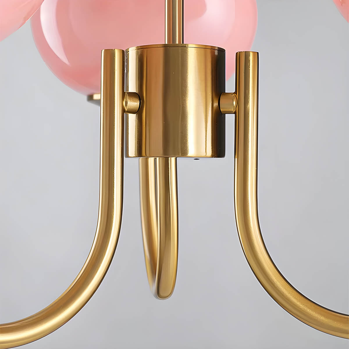 Vintage glass & iron head semi-flush pendant light