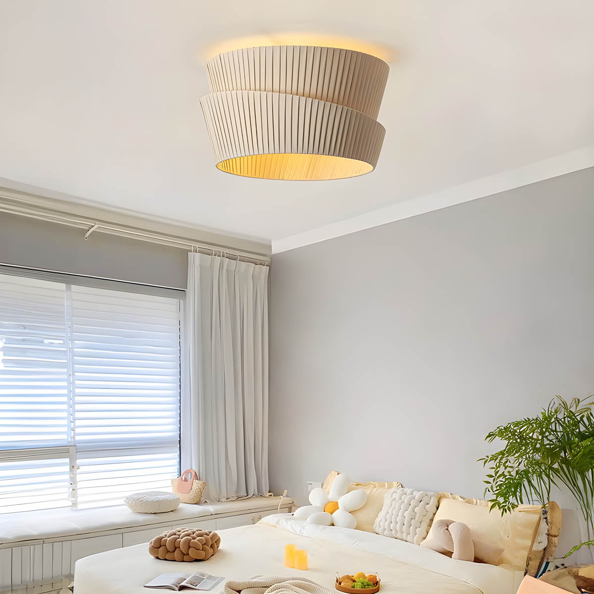 Pleated Hessian Ceiling & Pendant Light E27 45-65 cm