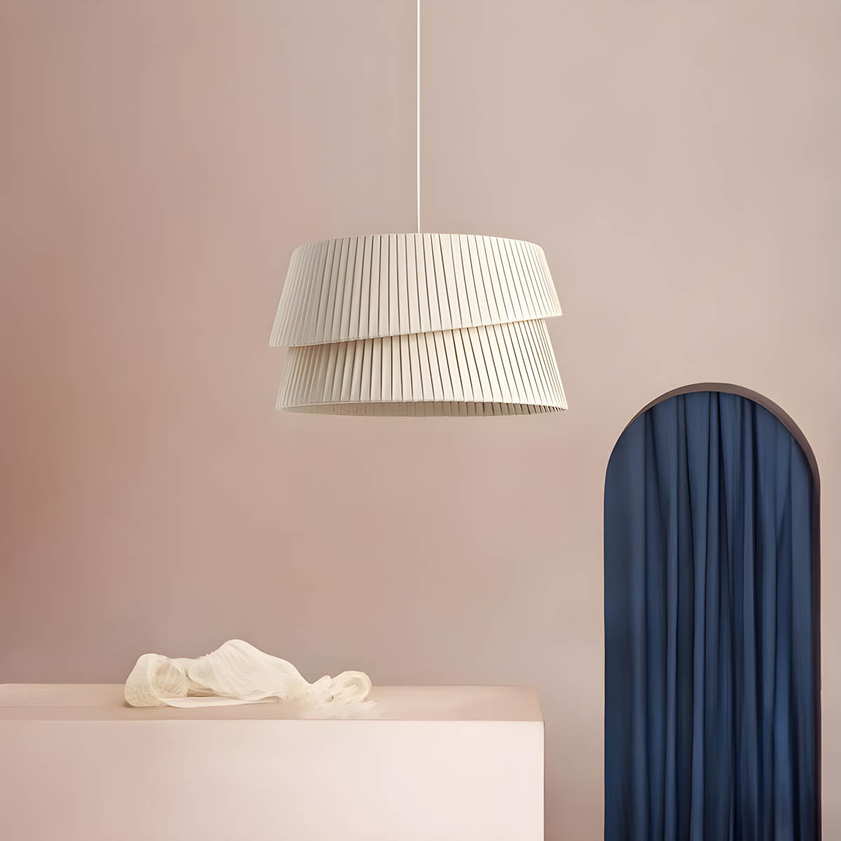 Pleated Hessian Ceiling & Pendant Light E27 45-65 cm