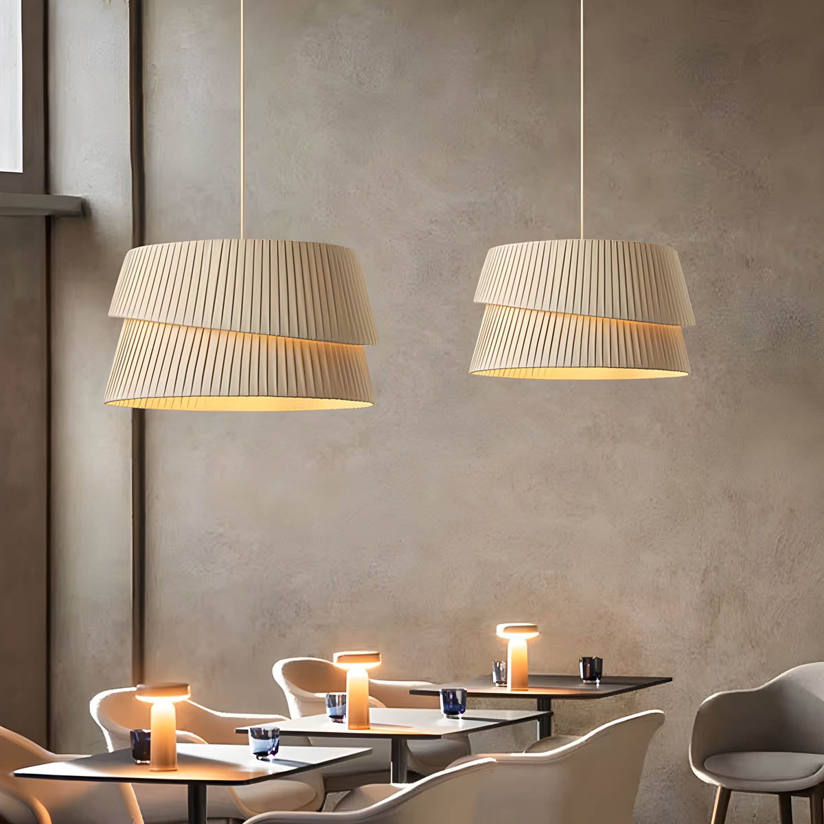 Pleated Hessian Ceiling & Pendant Light E27 45-65 cm