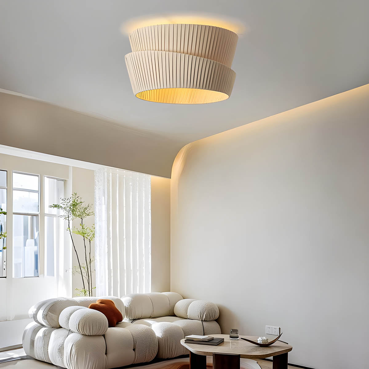 Pleated Hessian Ceiling & Pendant Light E27 45-65 cm