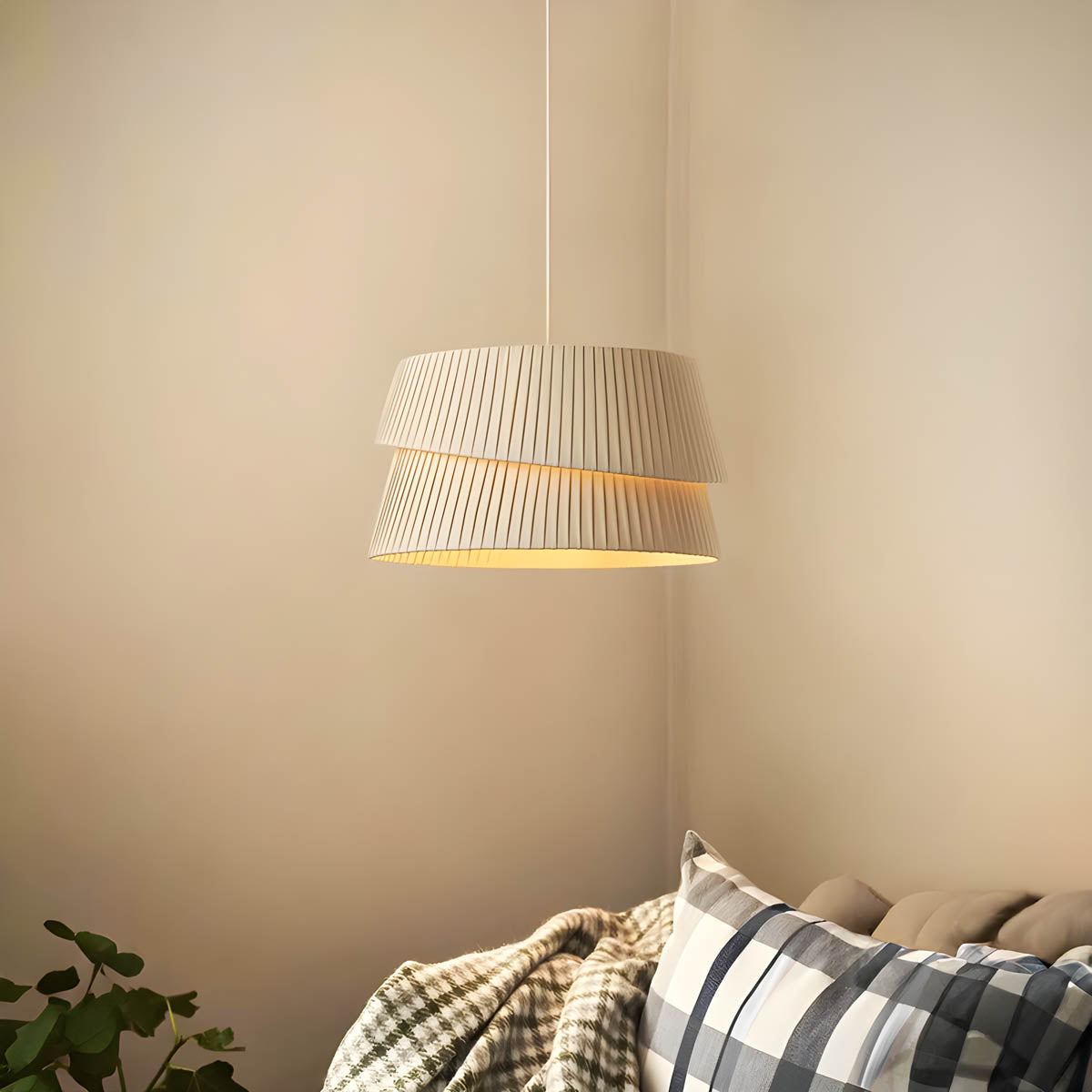 Pleated Hessian Ceiling & Pendant Light E27 45-65 cm