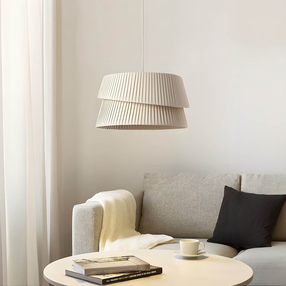 Pleated Hessian Ceiling & Pendant Light E27 45-65 cm