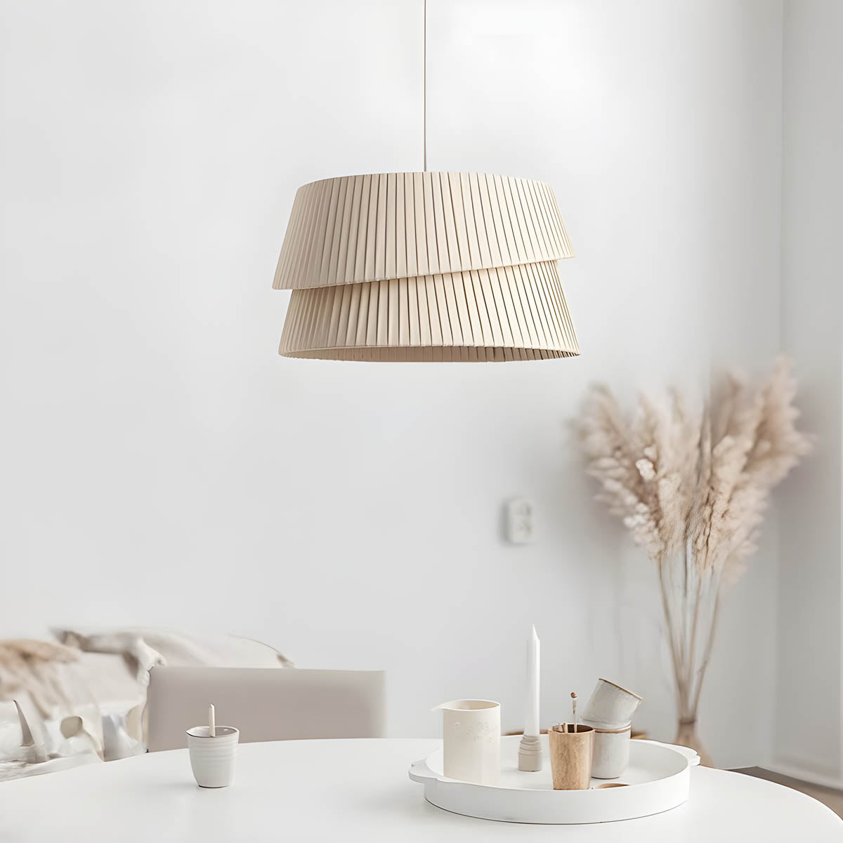 Pleated Hessian Ceiling & Pendant Light E27 45-65 cm