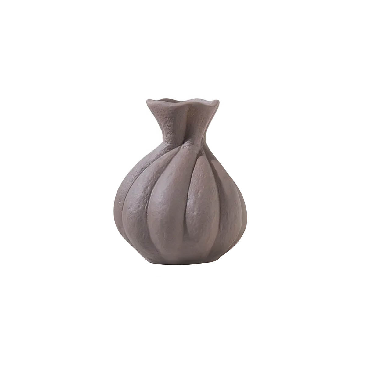 Artistic Pleated Ceramic Vase, Matte Finish — Decorative Home Centrepiece