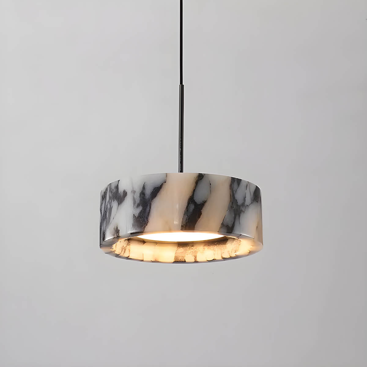 Natural stone pendant light