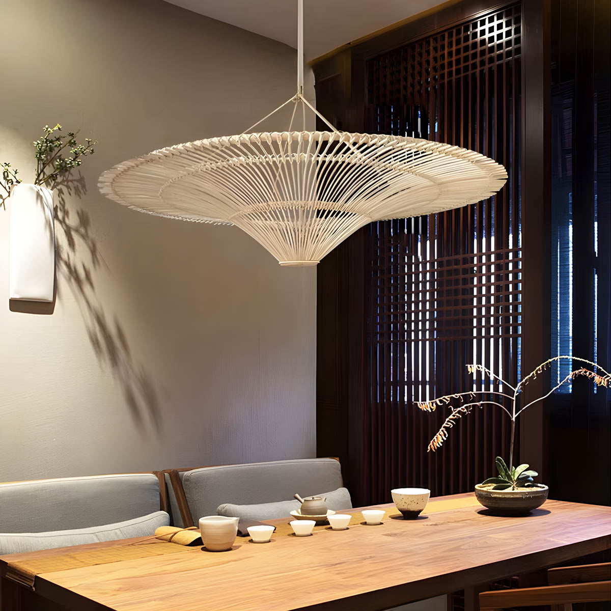 Hand-woven Rattan Ceiling Light 60-130 cm