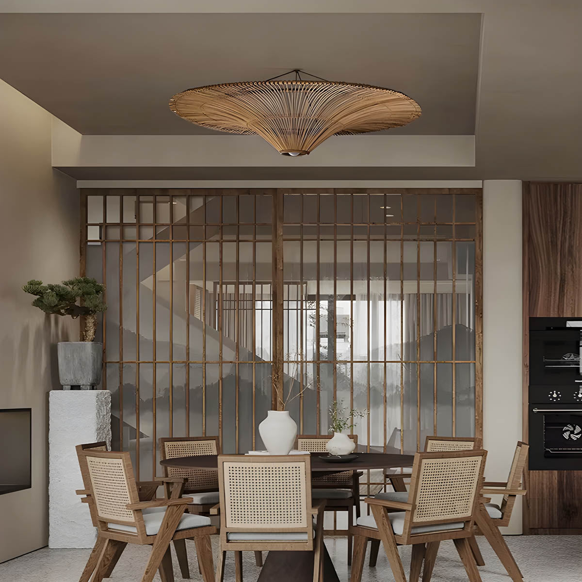 Hand-woven Rattan Ceiling Light 60-130 cm