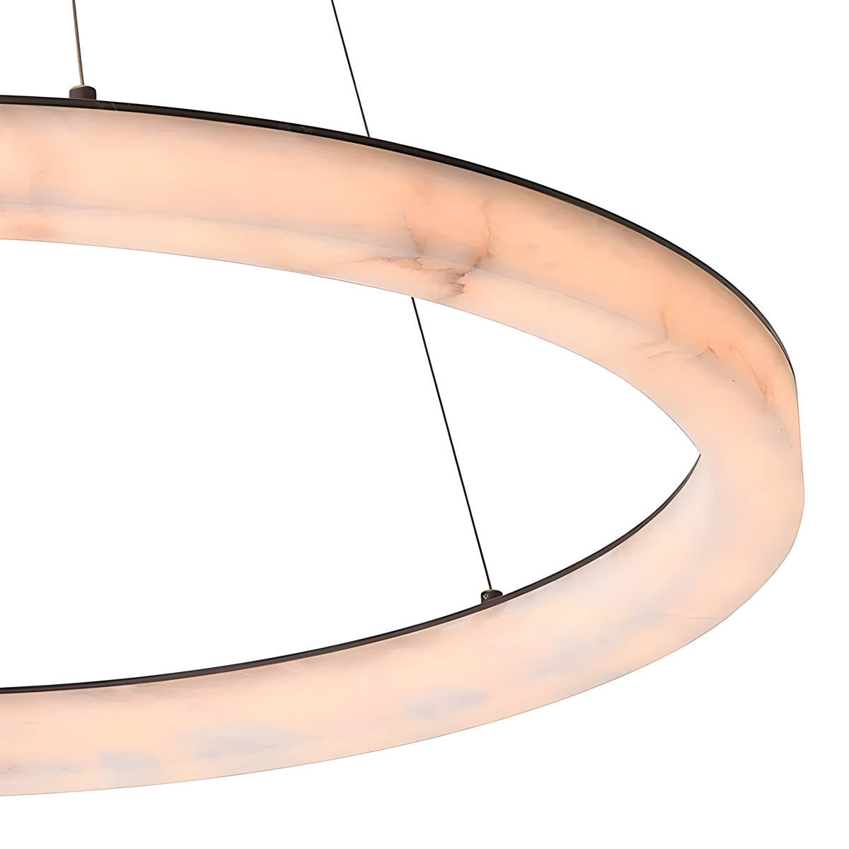 Luxury marble & steel ring light, 80-cm diameter LED included
