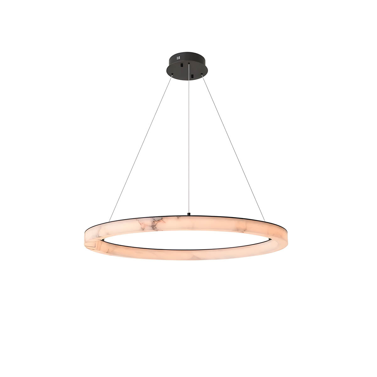 Luxury marble & steel ring light, 80-cm diameter LED included