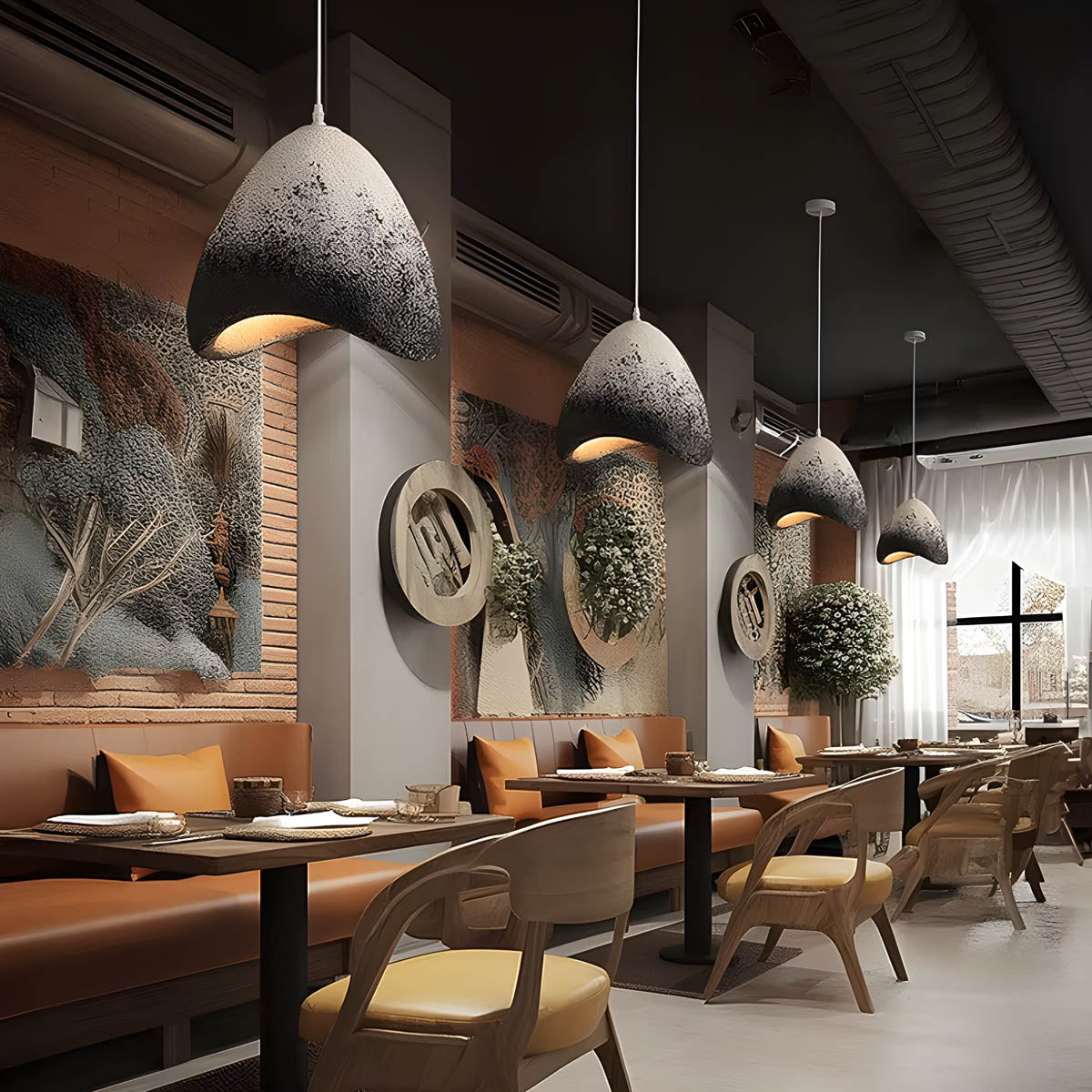 Modern ARCUS Pendant Light Cord-Pendant E27 LED, Ø 33 cm (Polystyrene & Metal)