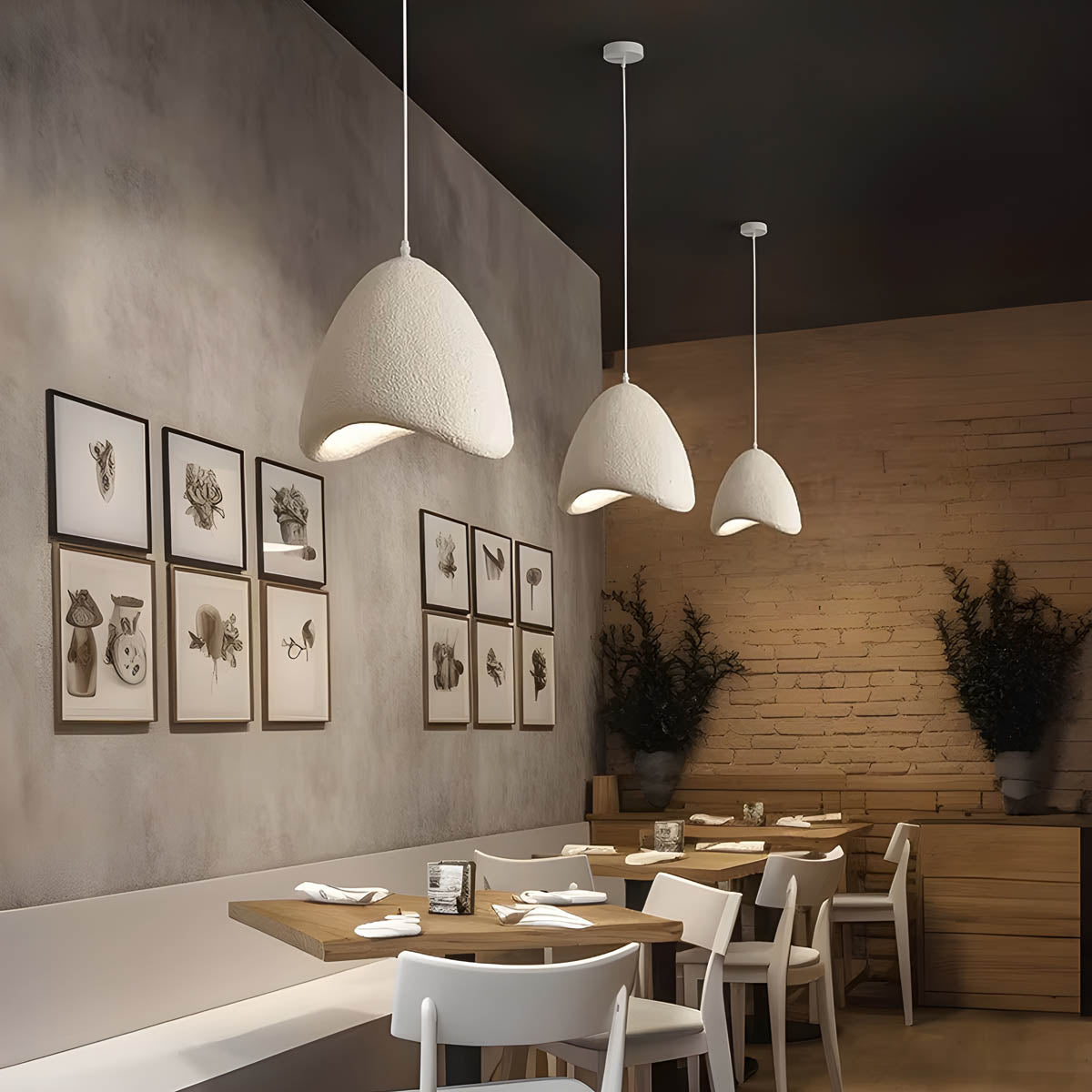 Modern ARCUS Pendant Light Cord-Pendant E27 LED, Ø 33 cm (Polystyrene & Metal)