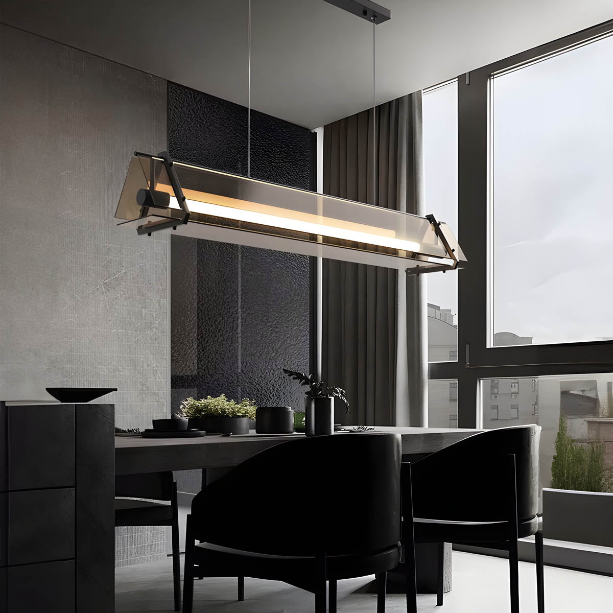 Crystal Clear Glass & Metal LED Pendant Lamp ARK