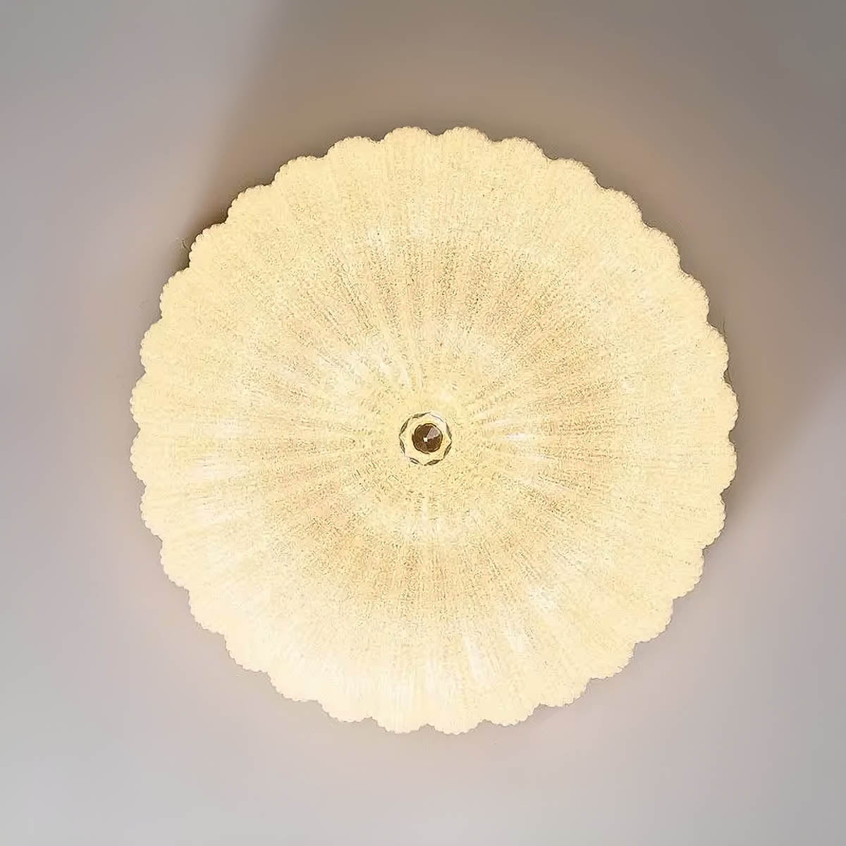 Scalloped Acrylic Dome Flush Ceiling Light 30-50 cm
