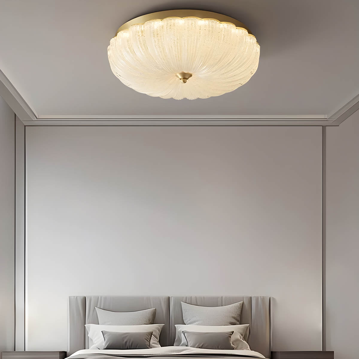Scalloped Acrylic Dome Flush Ceiling Light 30-50 cm