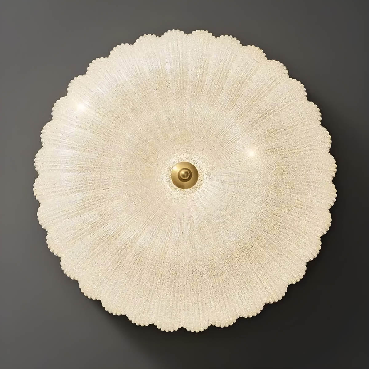 Scalloped Acrylic Dome Flush Ceiling Light 30-50 cm