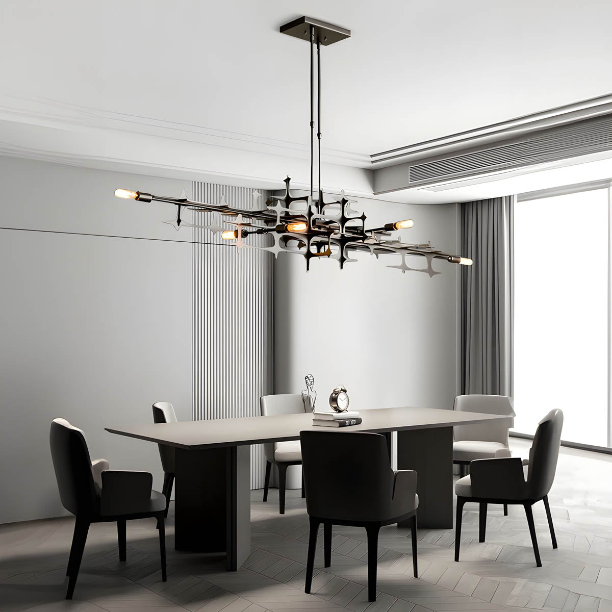 Iron Semi-Flush LED Chandelier 80-120 cm