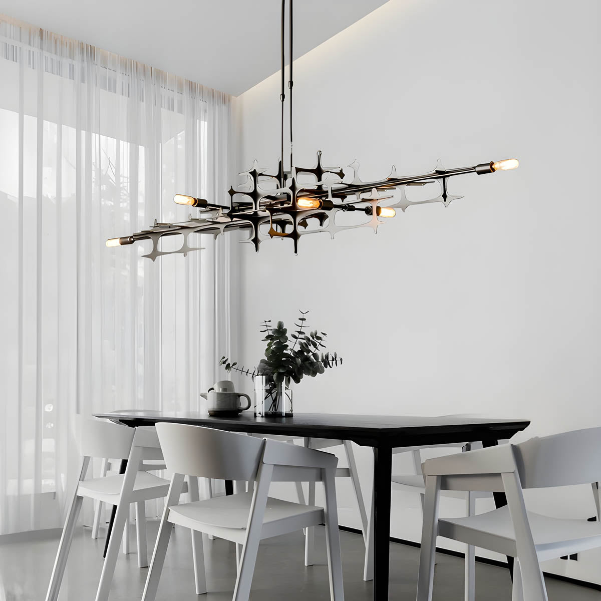 Iron Semi-Flush LED Chandelier 80-120 cm