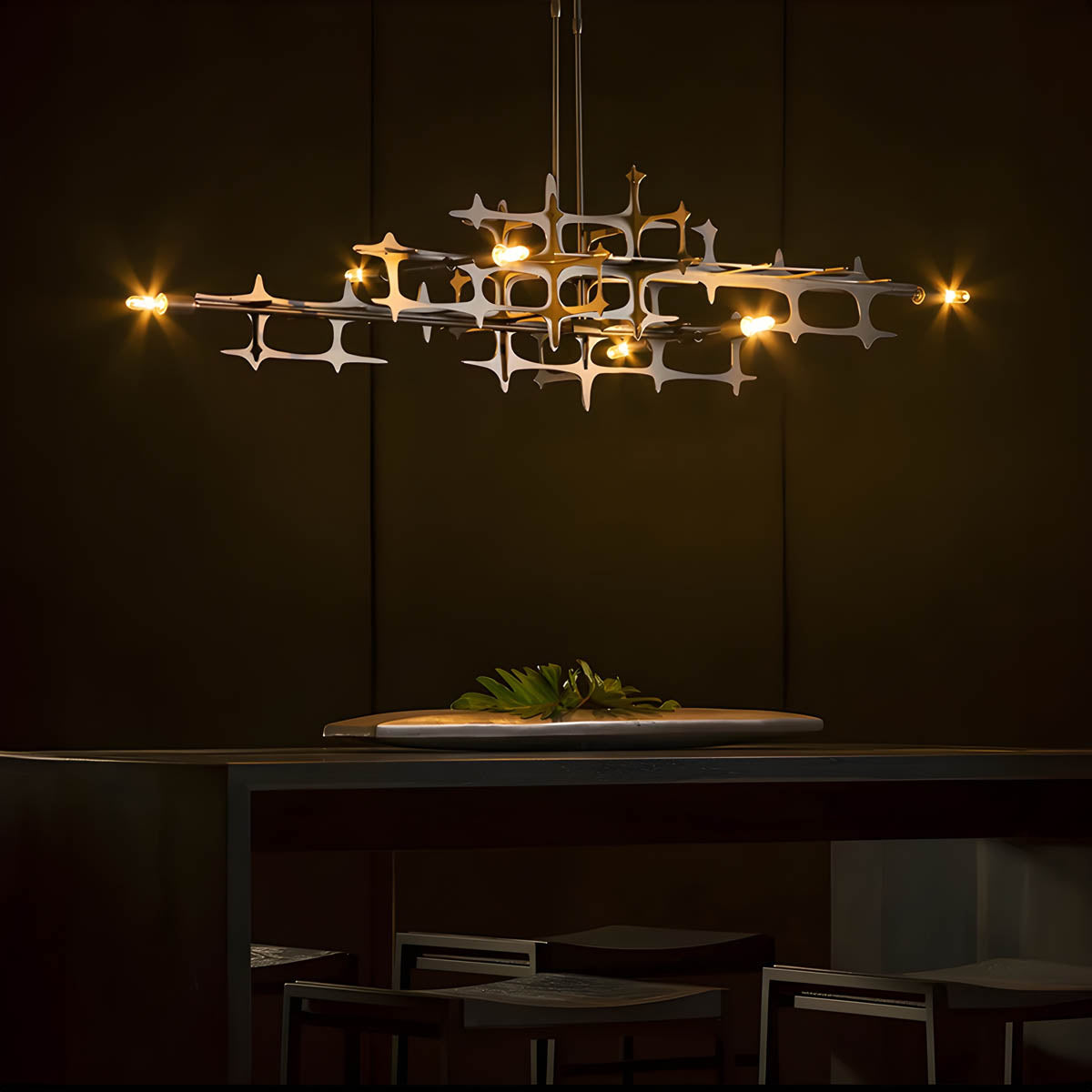 Iron Semi-Flush LED Chandelier 80-120 cm
