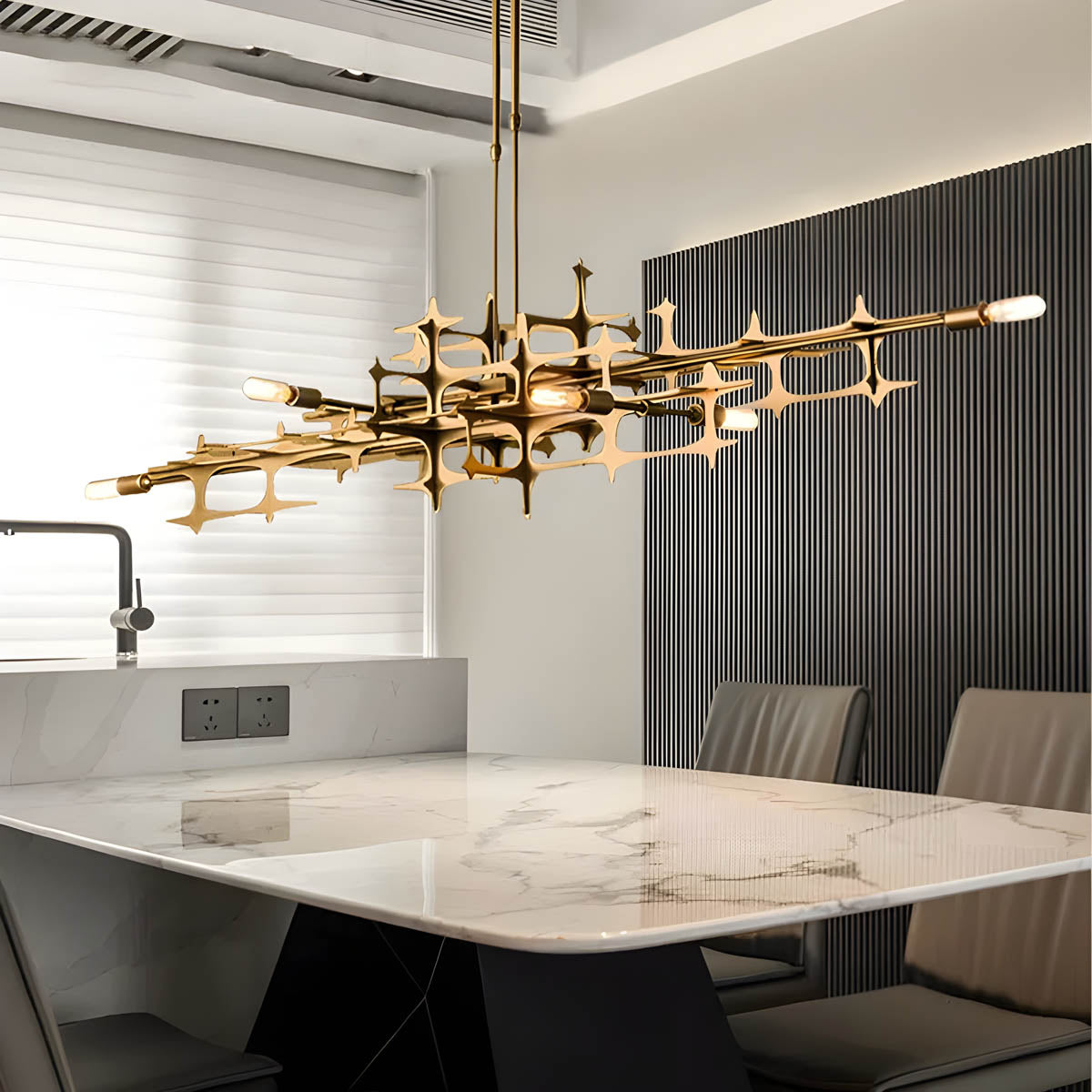 Iron Semi-Flush LED Chandelier 80-120 cm