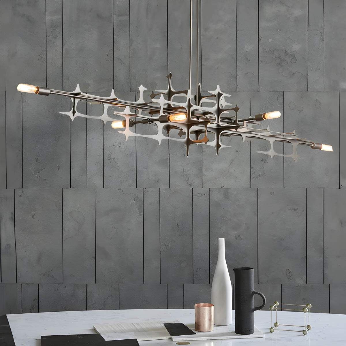 Iron Semi-Flush LED Chandelier 80-120 cm