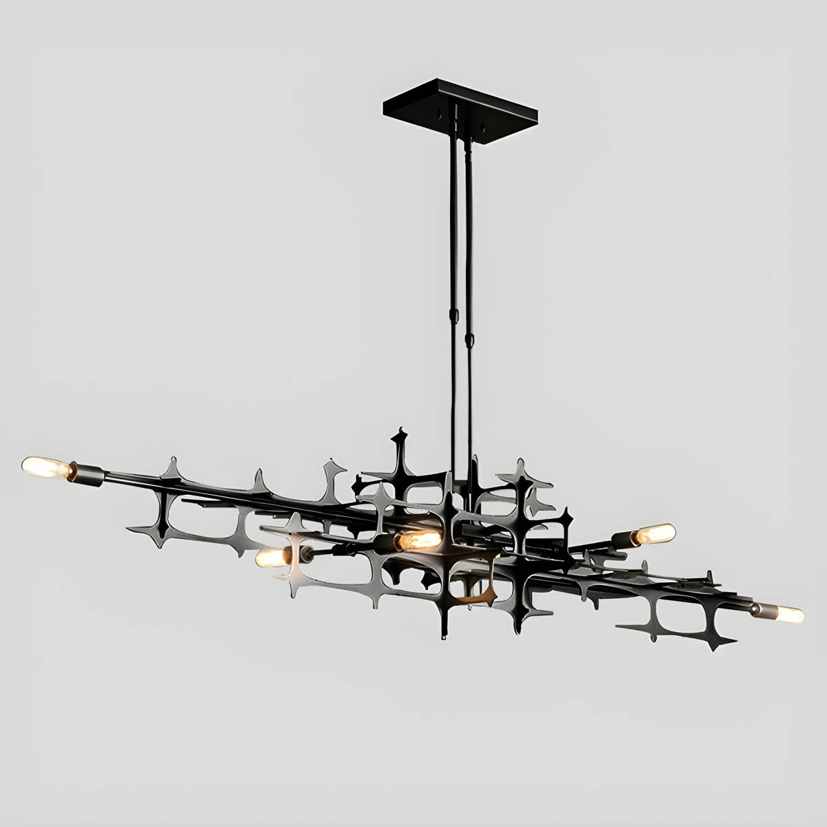 Iron Semi-Flush LED Chandelier 80-120 cm