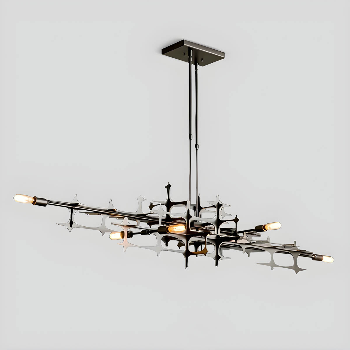 Iron Semi-Flush LED Chandelier 80-120 cm