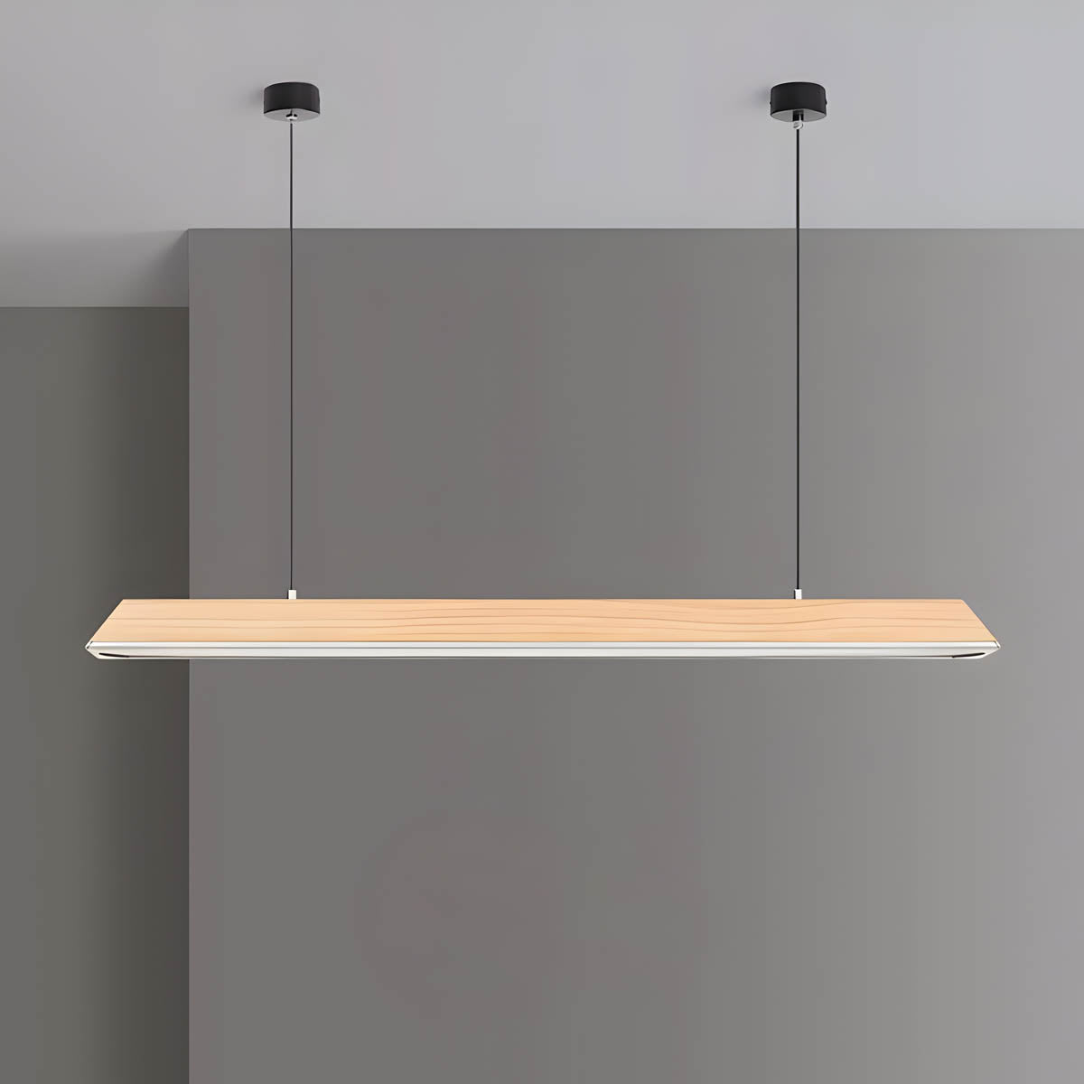Wood and Metal Trapezoid Pendant Light 90-180 cm