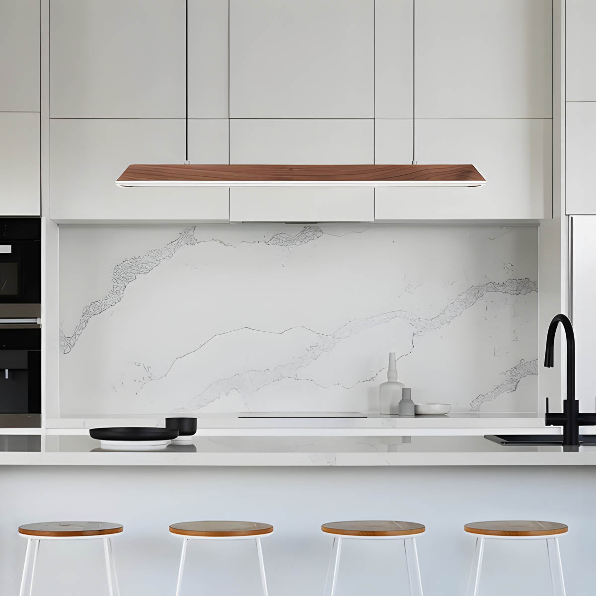 ASTRIDWood and Metal Trapezoid Pendant Light 90-180 cm