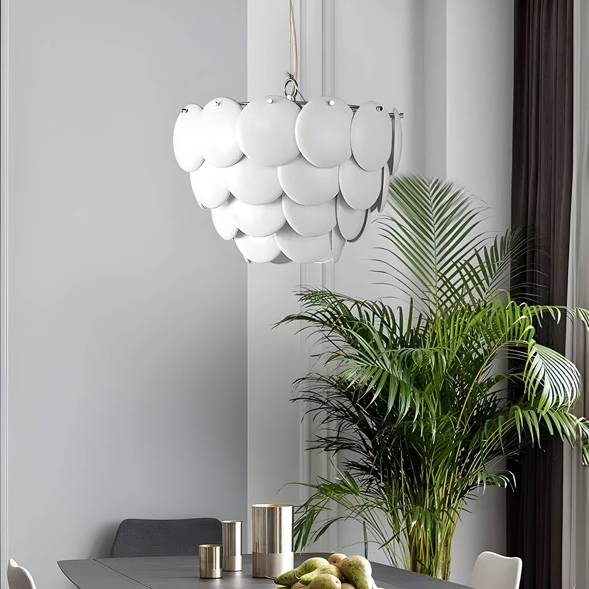 Ceramic Disc Pendant Chandelier 44 cm LED E14