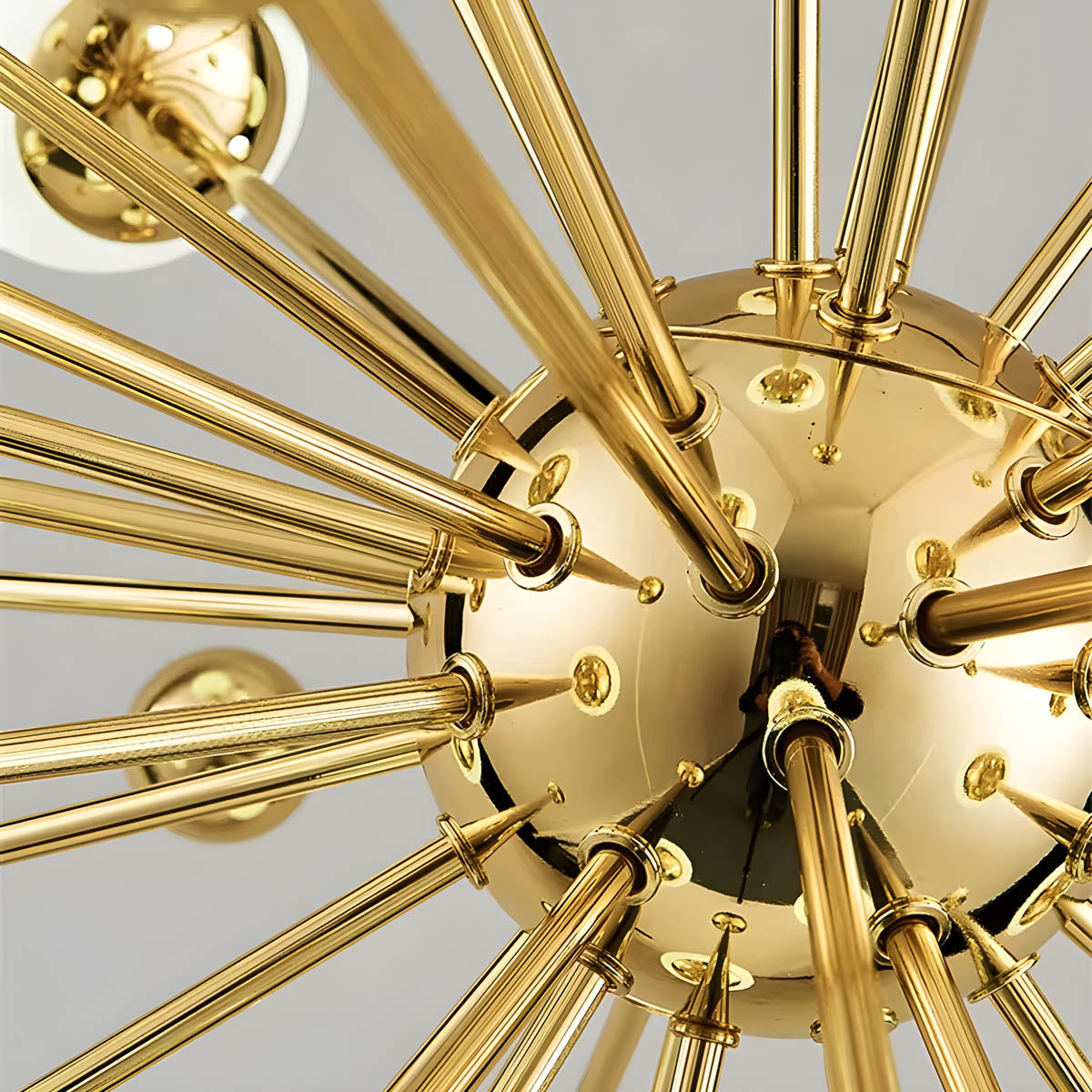 Gold Iron & Glass Globe Starburst Chandelier 9-18 Heads