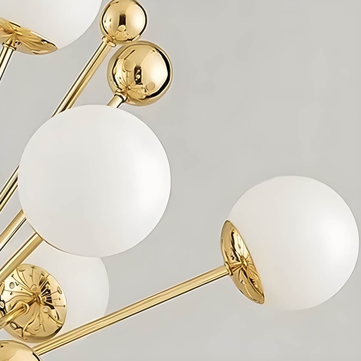 Gold Iron & Glass Globe Starburst Chandelier 9-18 Heads