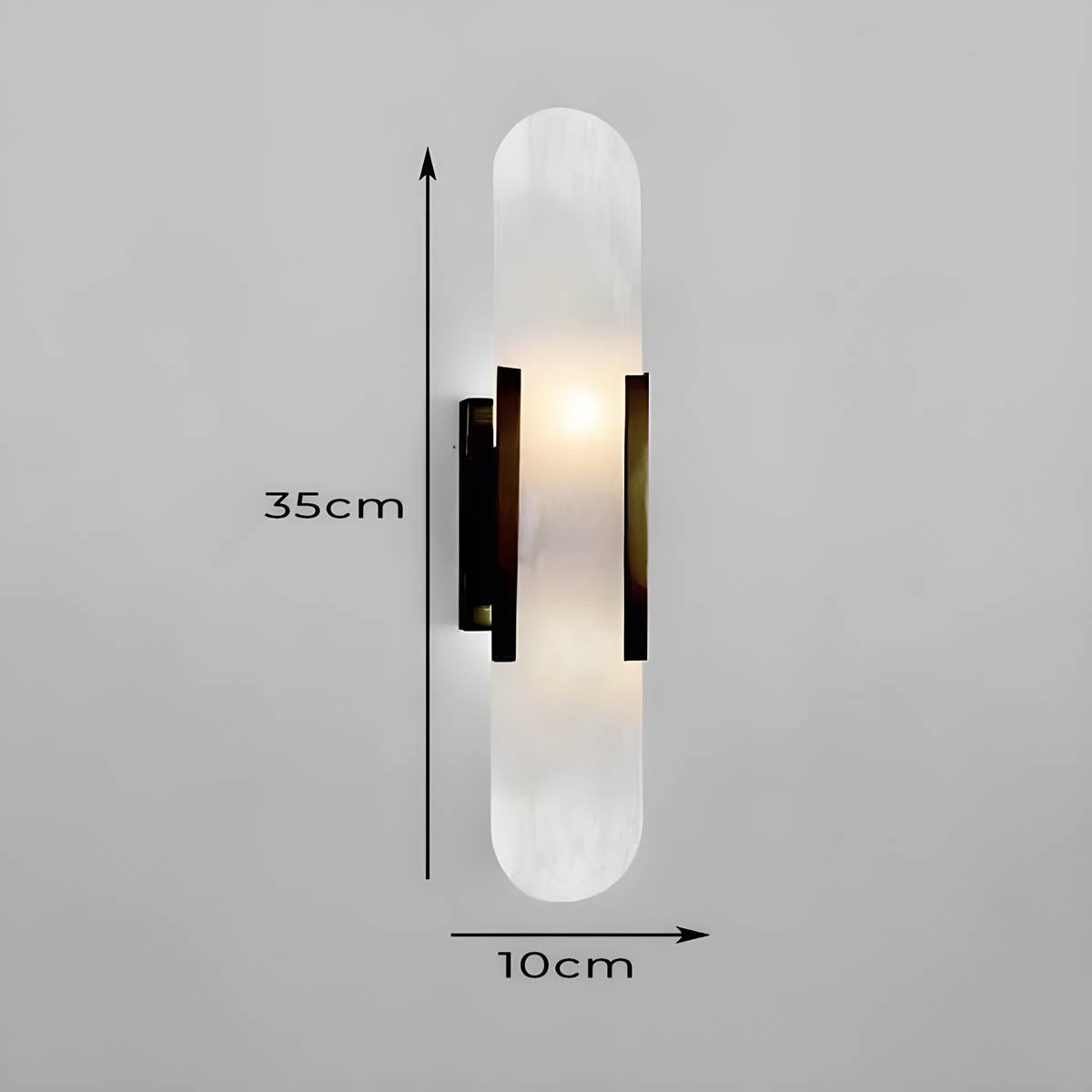 Marble & iron wall-mounted LED light fixture