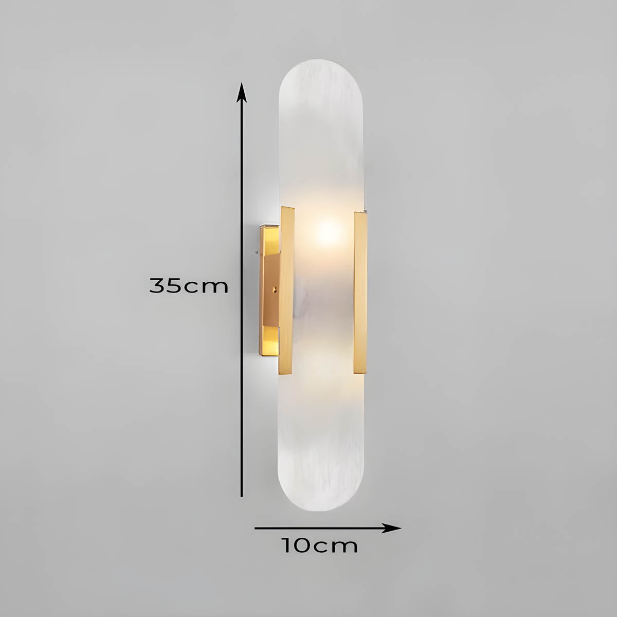 Marble & iron wall-mounted LED light fixture