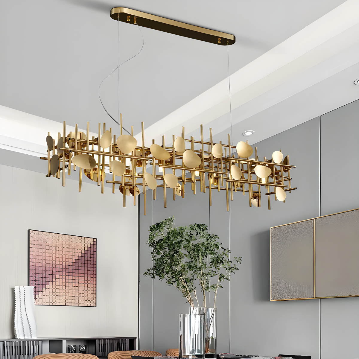 Iron Linear 5-Light Chandelier 120 cm