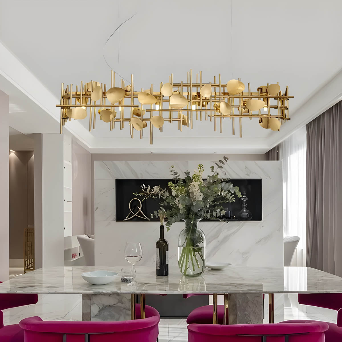 Iron Linear 5-Light Chandelier 120 cm