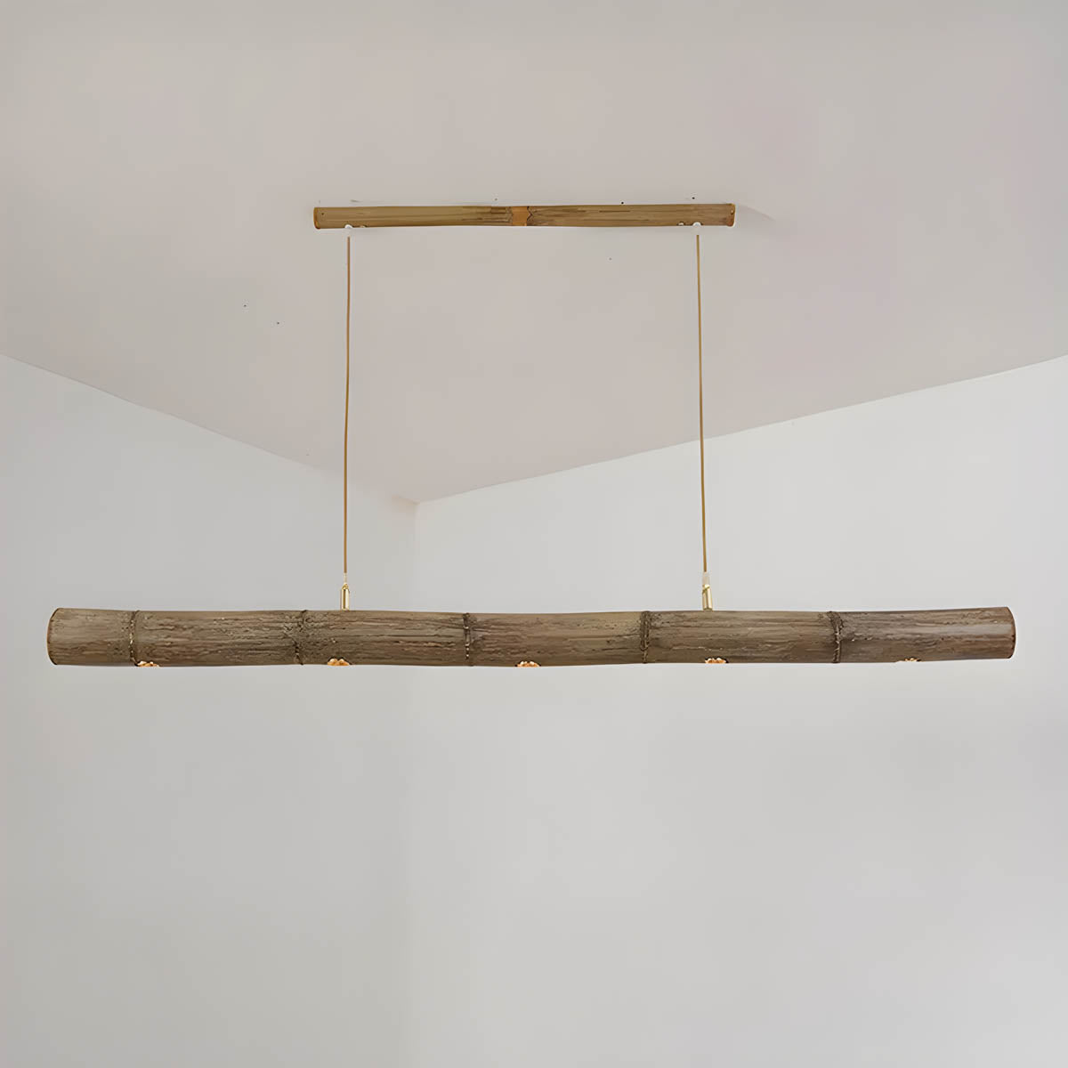 Solid Bamboo Cord Pendant Light 90-150 cm