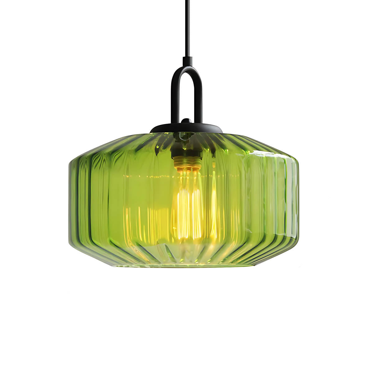 3-Shade Fluted Glass Cluster Pendant 28 cm E27