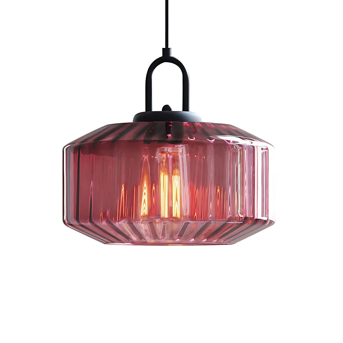 3-Shade Fluted Glass Cluster Pendant 28 cm E27