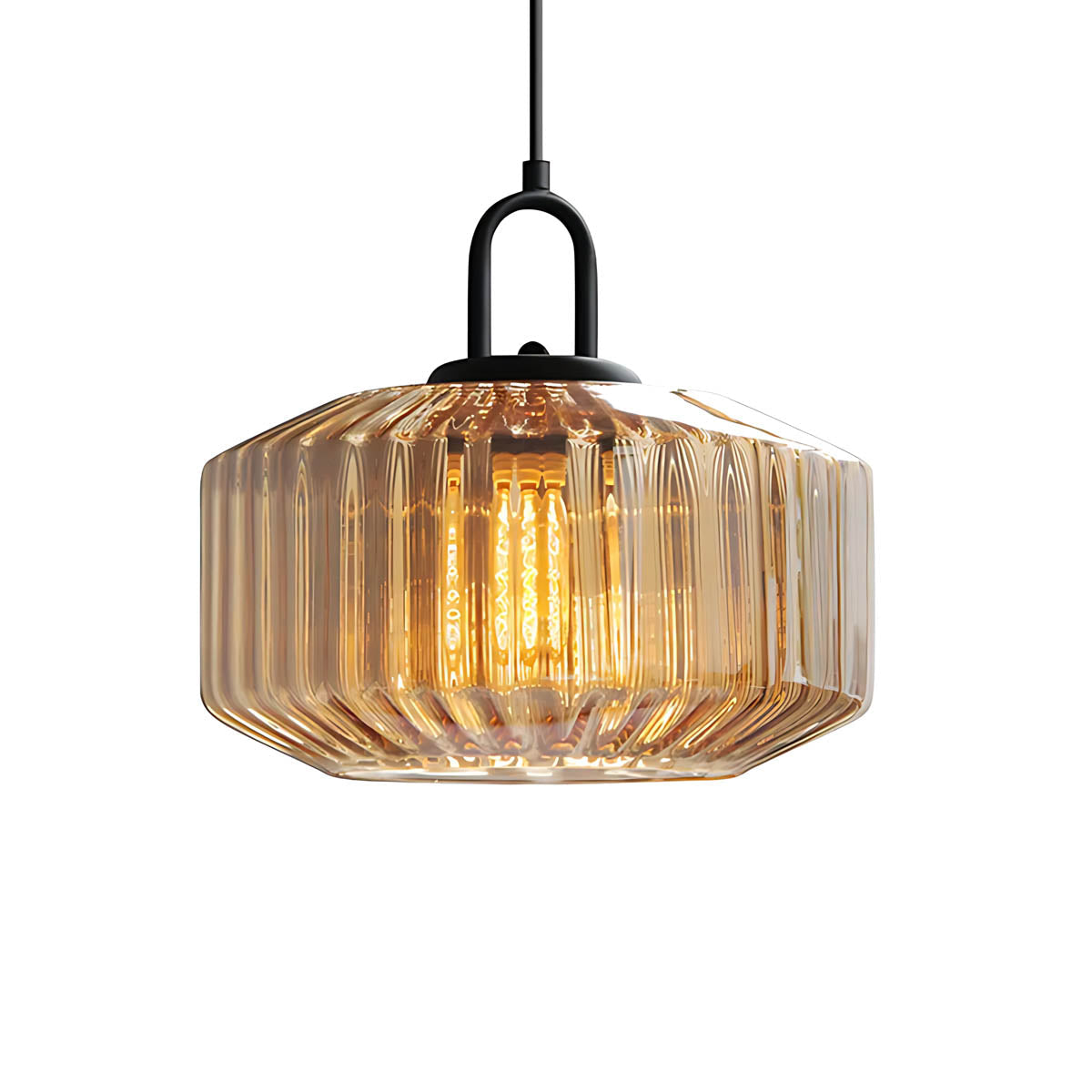 3-Shade Fluted Glass Cluster Pendant 28 cm E27