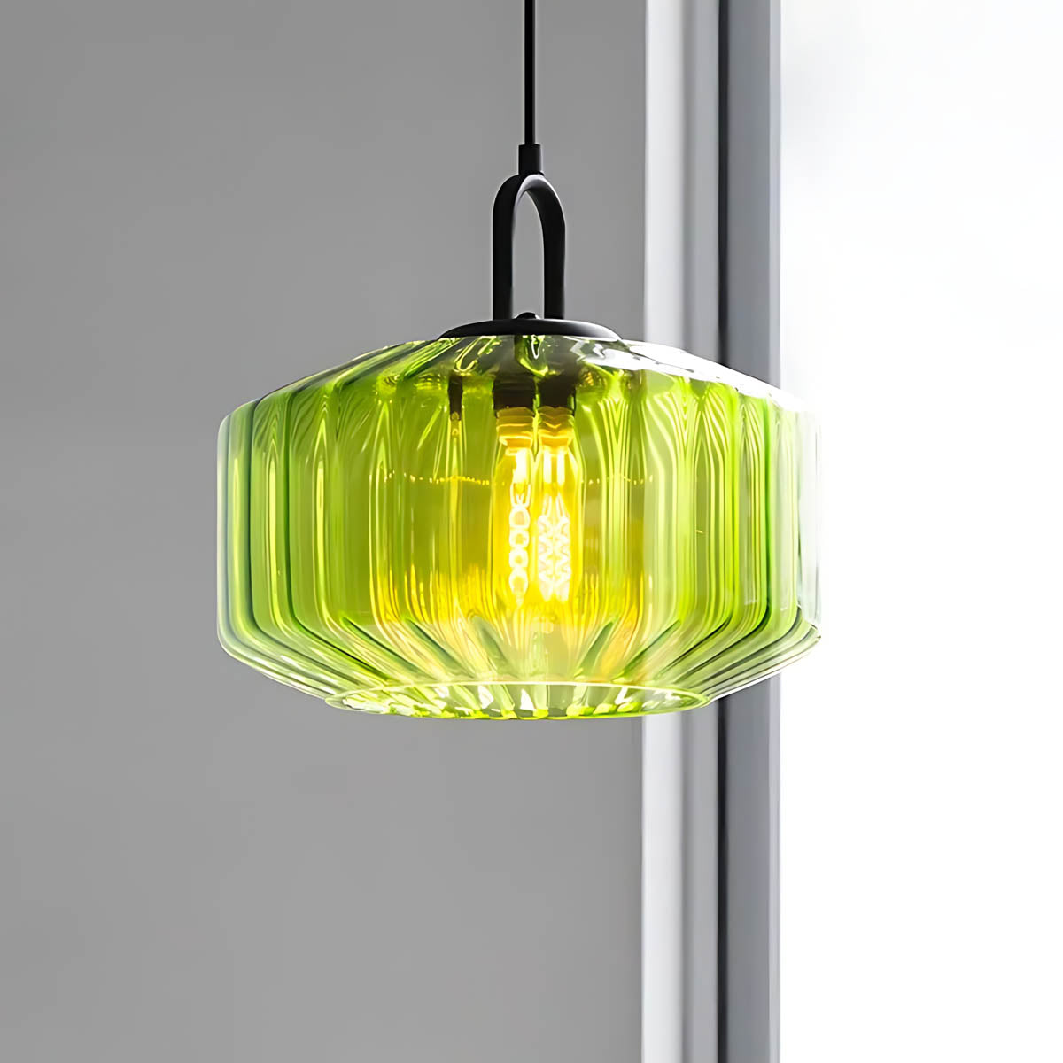 3-Shade Fluted Glass Cluster Pendant 28 cm E27