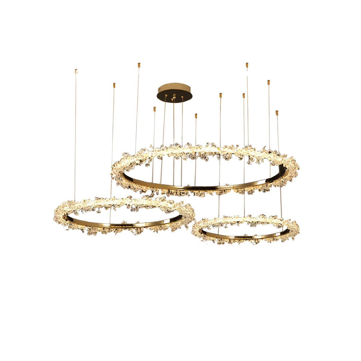 Crystal & Metal Ring LED Pendant / Chandelier