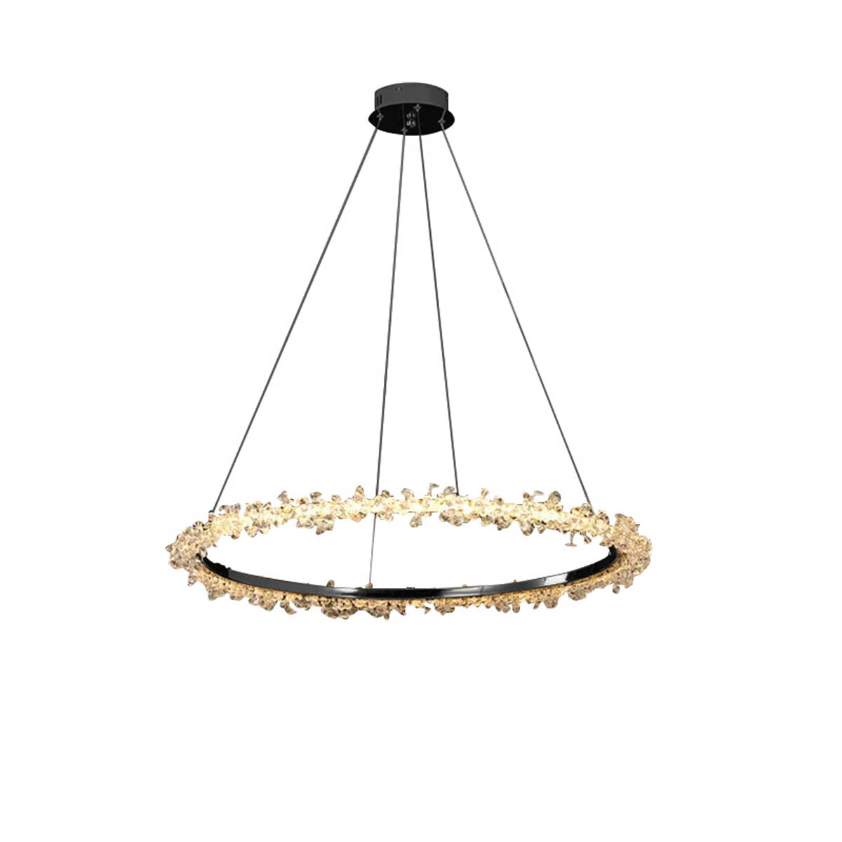 Crystal & Metal Ring LED Pendant / Chandelier