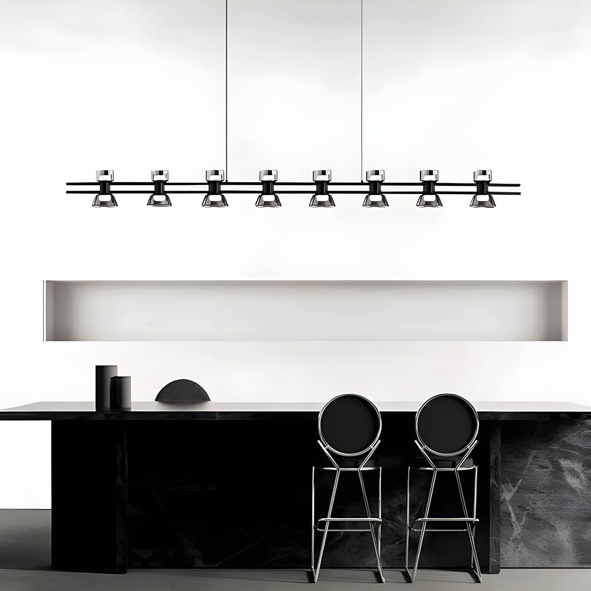 Copper Glass Multi-Arm Pendant Light with 5-8 Heads