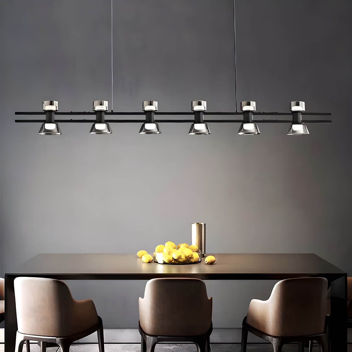 Copper Glass Multi-Arm Pendant Light with 5-8 Heads