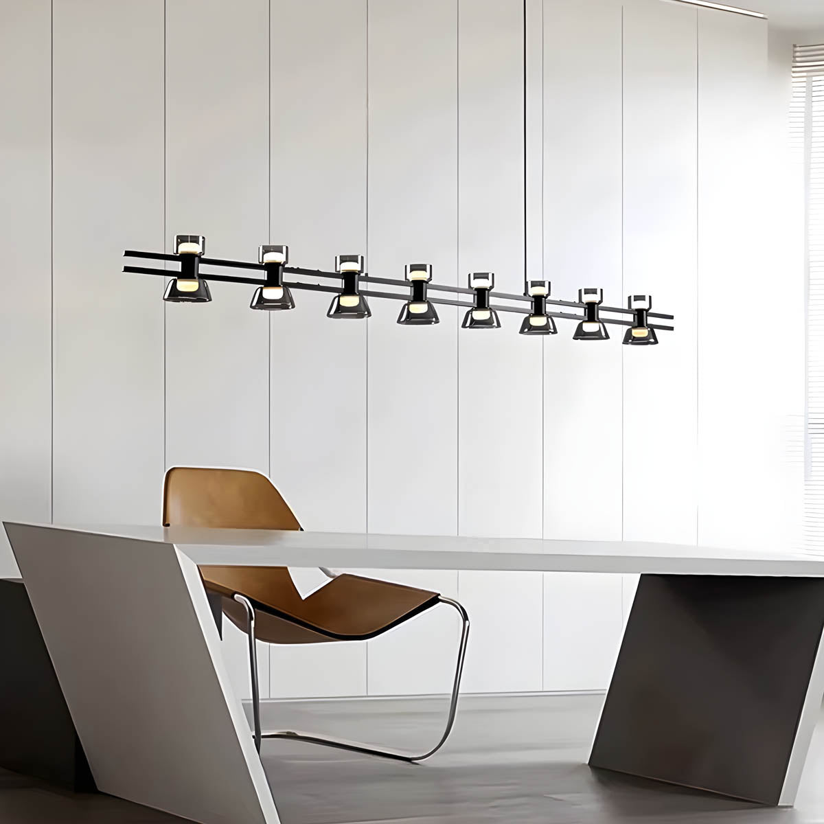 Copper Glass Multi-Arm Pendant Light with 5-8 Heads