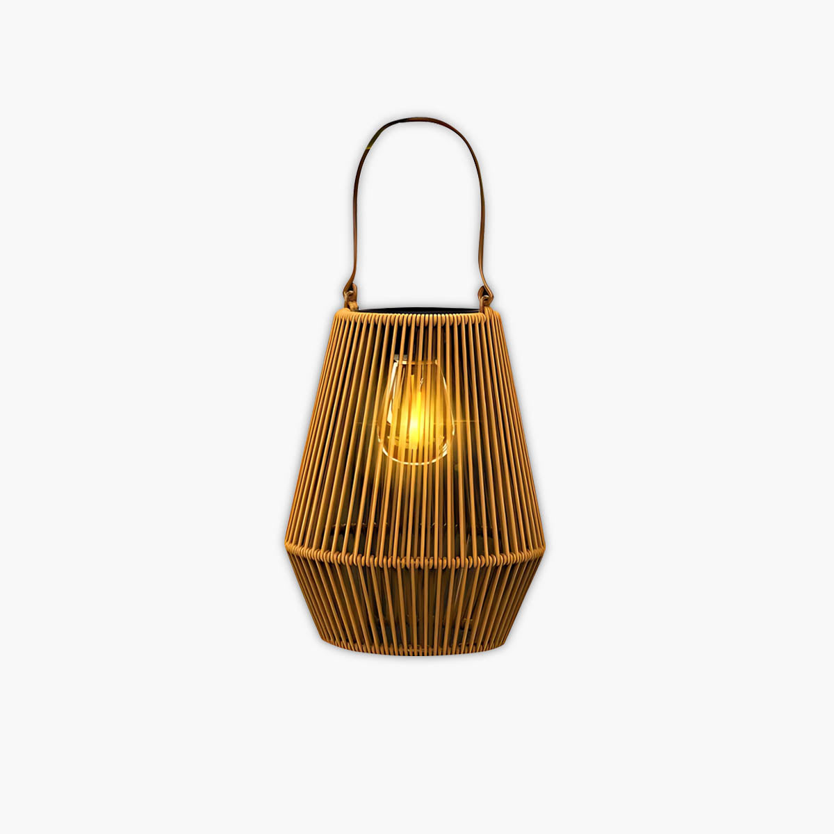 Table Solar Rattan Lantern Outdoor Lamp IP65 32 cm Warm Glow