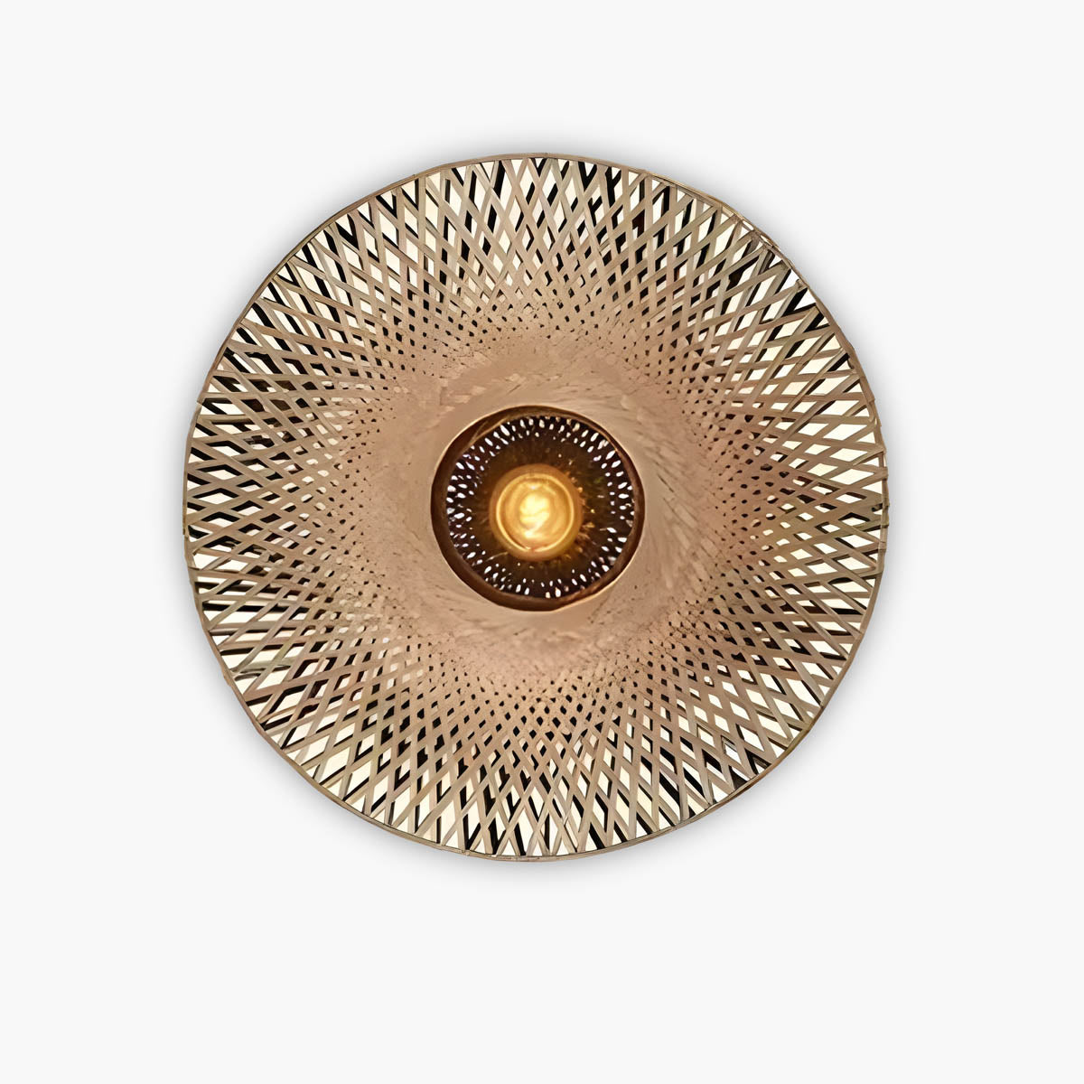 Rattan and bamboo wall light with E27 LED