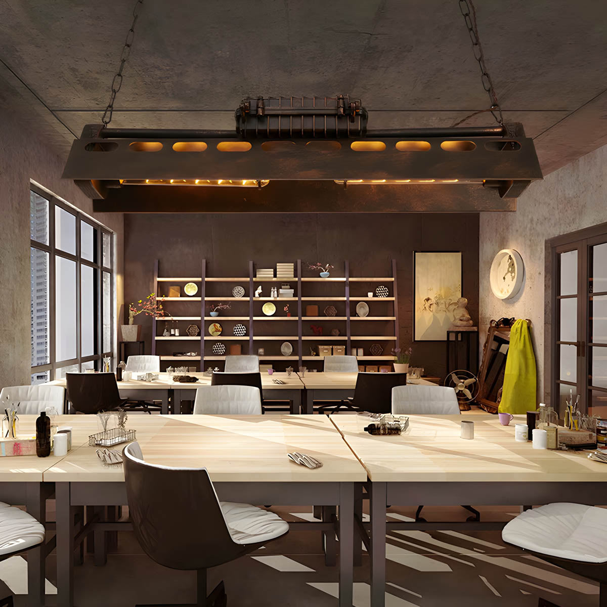 Rust Brown Industrial Metal Pendant Light 78 cm Cord Suspension