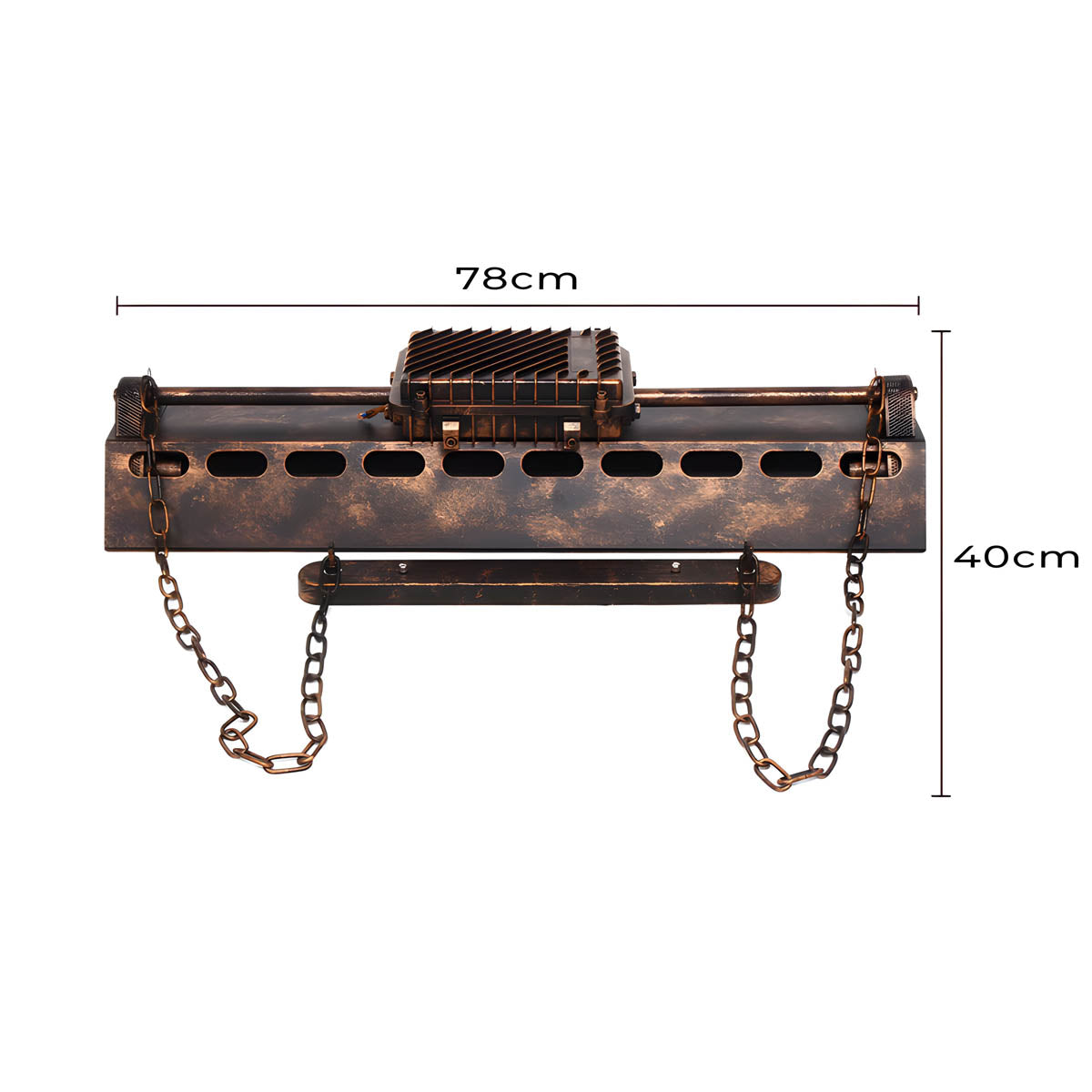 Rust Brown Industrial Metal Pendant Light 78 cm Cord Suspension